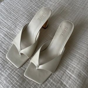 RAYE off white sandals.